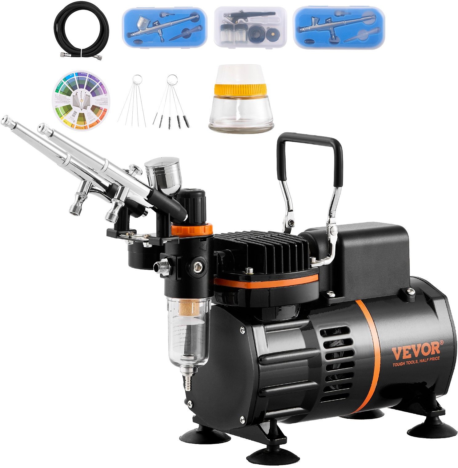 Kompresor do Malowania Airbrush - 3 Pistolety Malarskie