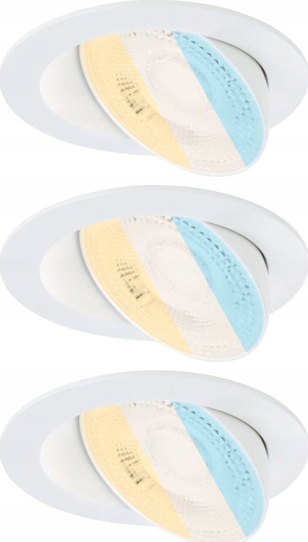 Paulmann Zestaw opraw do wbudowania ANMUS LED DIM 3X5W 700lm 105mm 2700K-6500K IP20 230V biały / aluminium