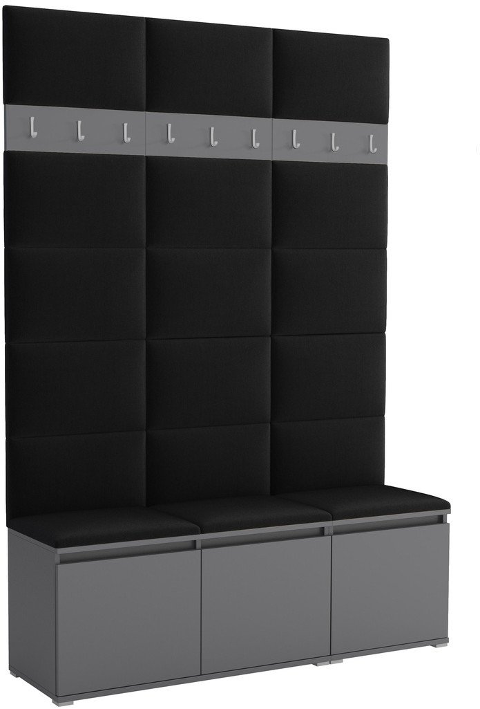 Tapicerowana garderoba Noris III - kolor antracyt + tkanina Trinity 16