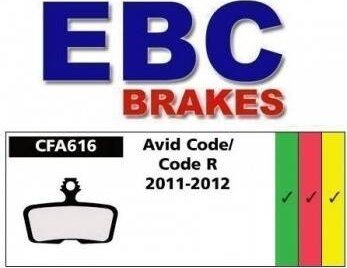 EBC Brakes Klocki rowerowe EBC (organiczne) Avid Elixir/Code 2011-2012 CFA616 Uniwersalny