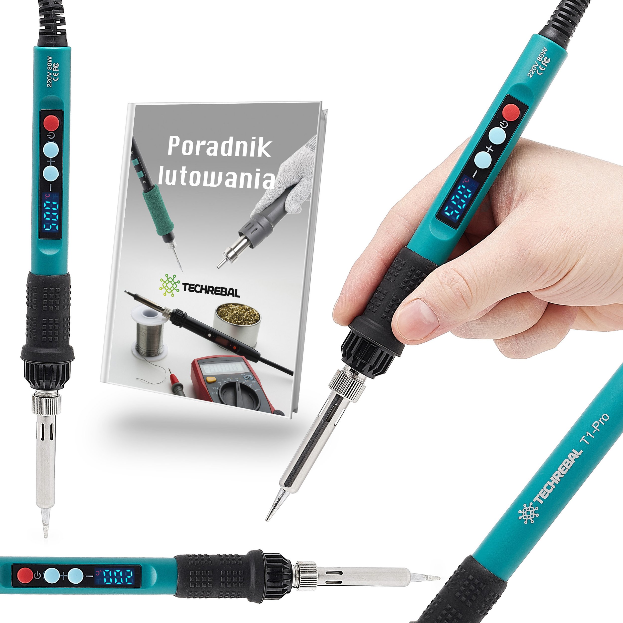 Precyzyjna Lutownica Kolbowa 80W Regulacja Temperatury 180-500C LCD na Groty 900M