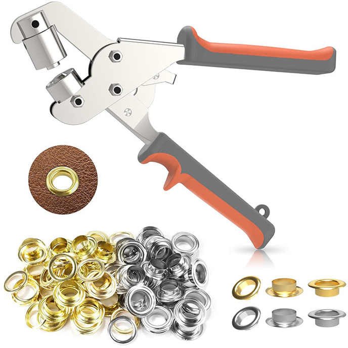 Oczkarka do plandek magnetyczna bannerów napownica zestaw + 800 oczek napy