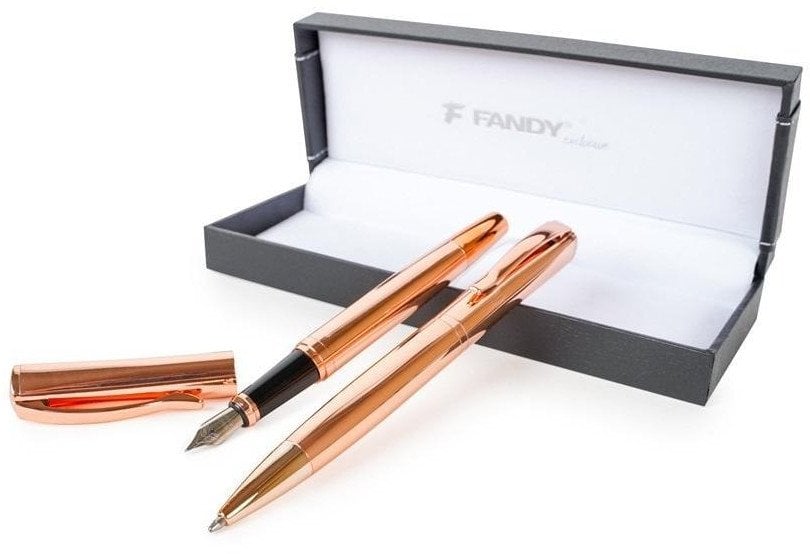 Pióro wieczne + długopus Delta złoty