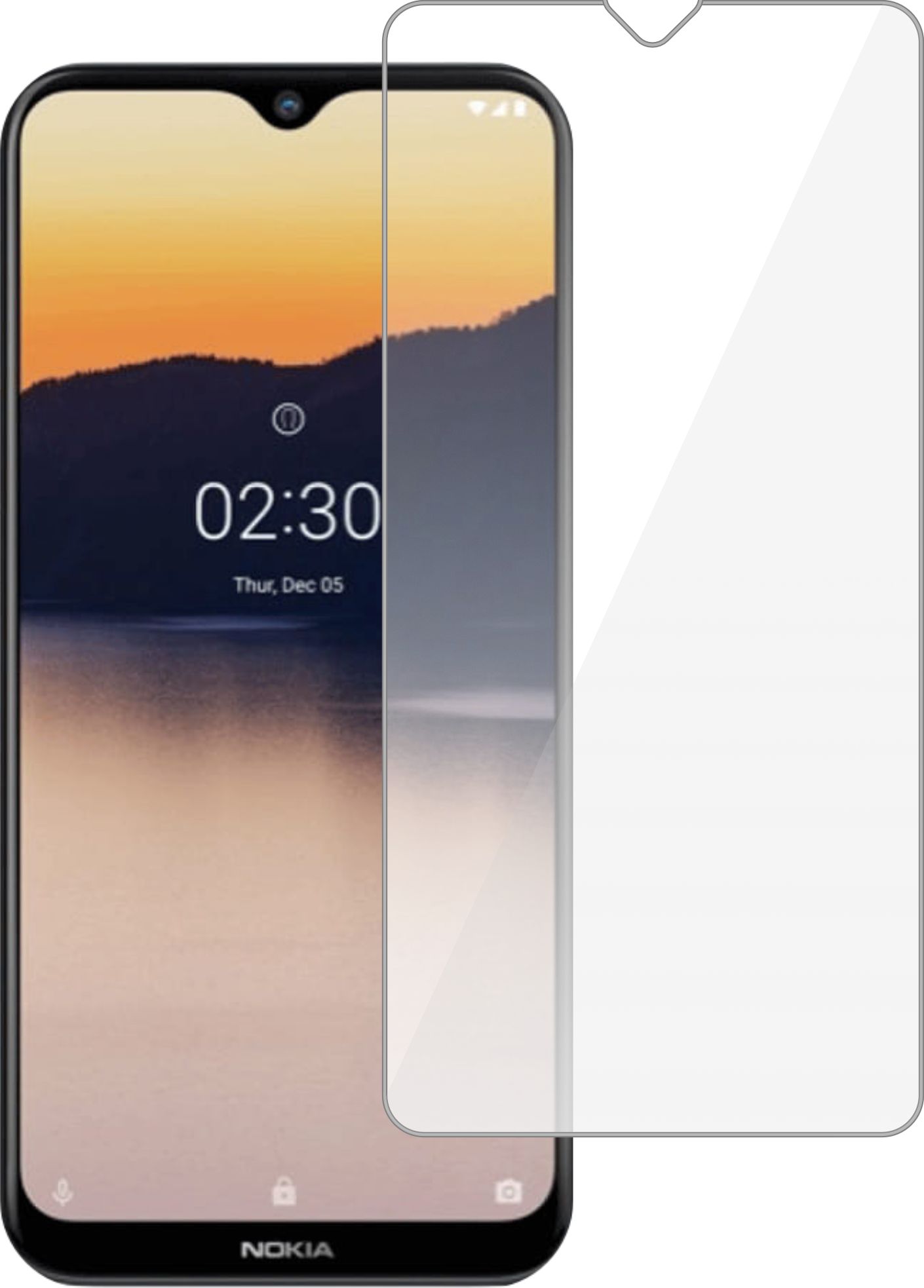 etumi Szkło Hartowane 9H Do Nokia 2.3 Szybka Na Ekran Szkiełko Ochronne Na Ekran Twarde Płaskie Przód / Ochrona Matrycy Telefonu Glas0294