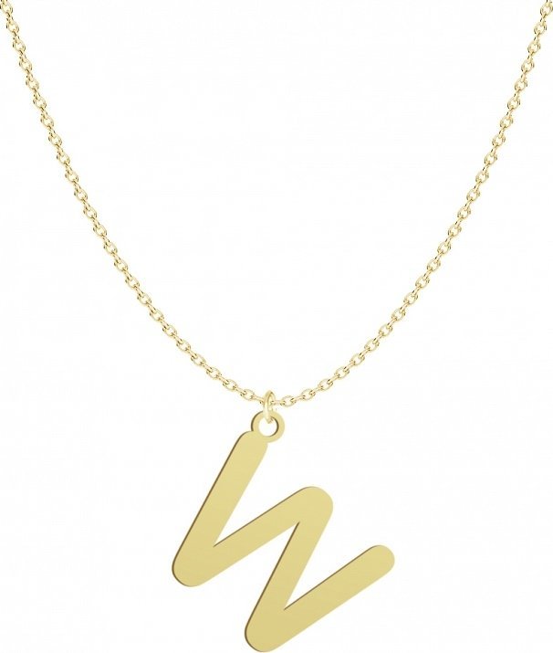Radziszewska Jewellery Naszyjnik Złoty z Literą W Łańcuszek Prezent 925 Literka DEDYKACJA GRATIS