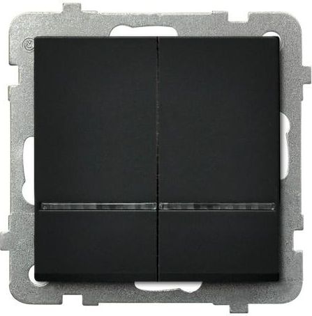 Ospel Łącznik świecznikowy Sonata 16AX IP20 z podświetleniem czarny metalik (ŁP-2RS/m/33)