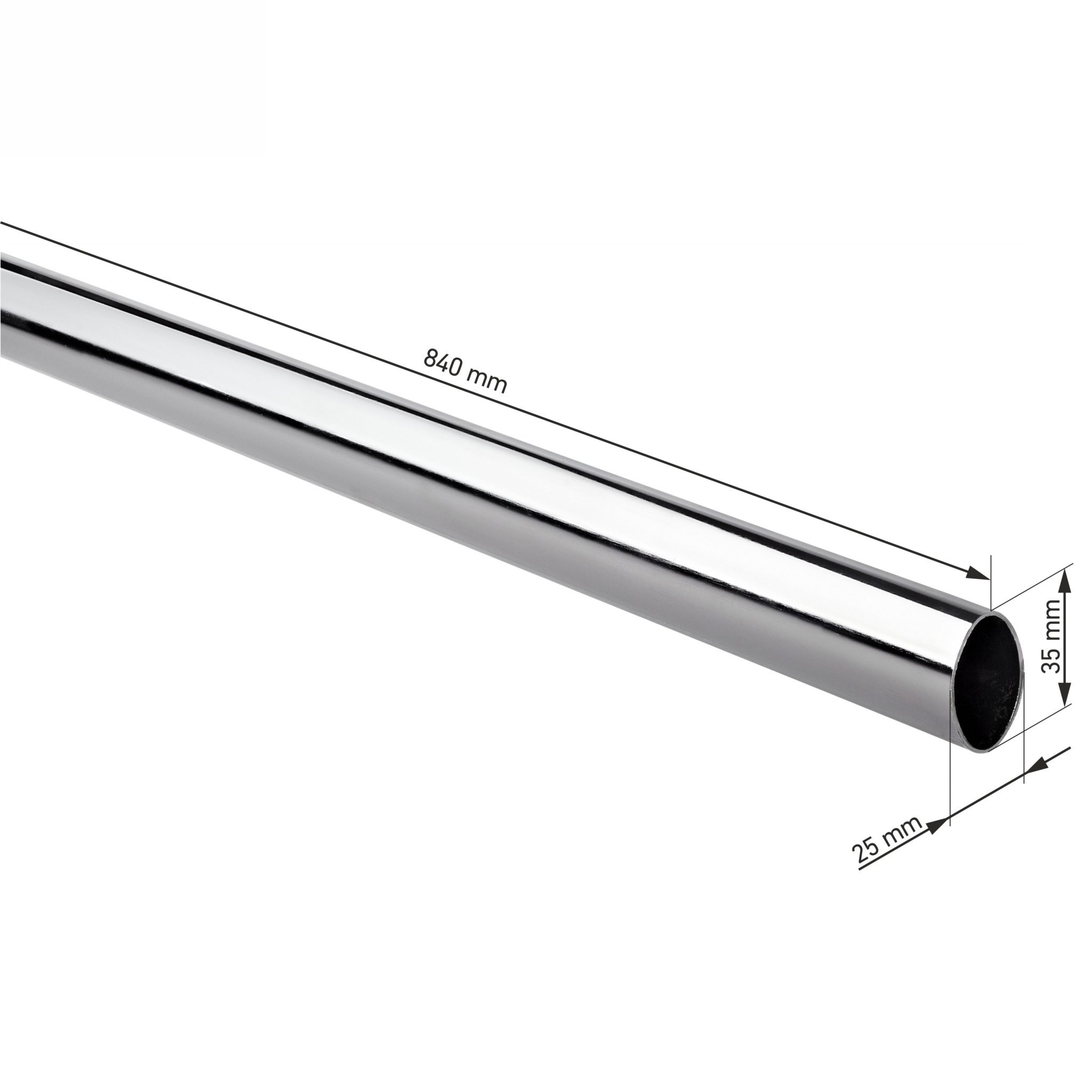 CLOTHES RAIL 840X35X20 MM CHROME