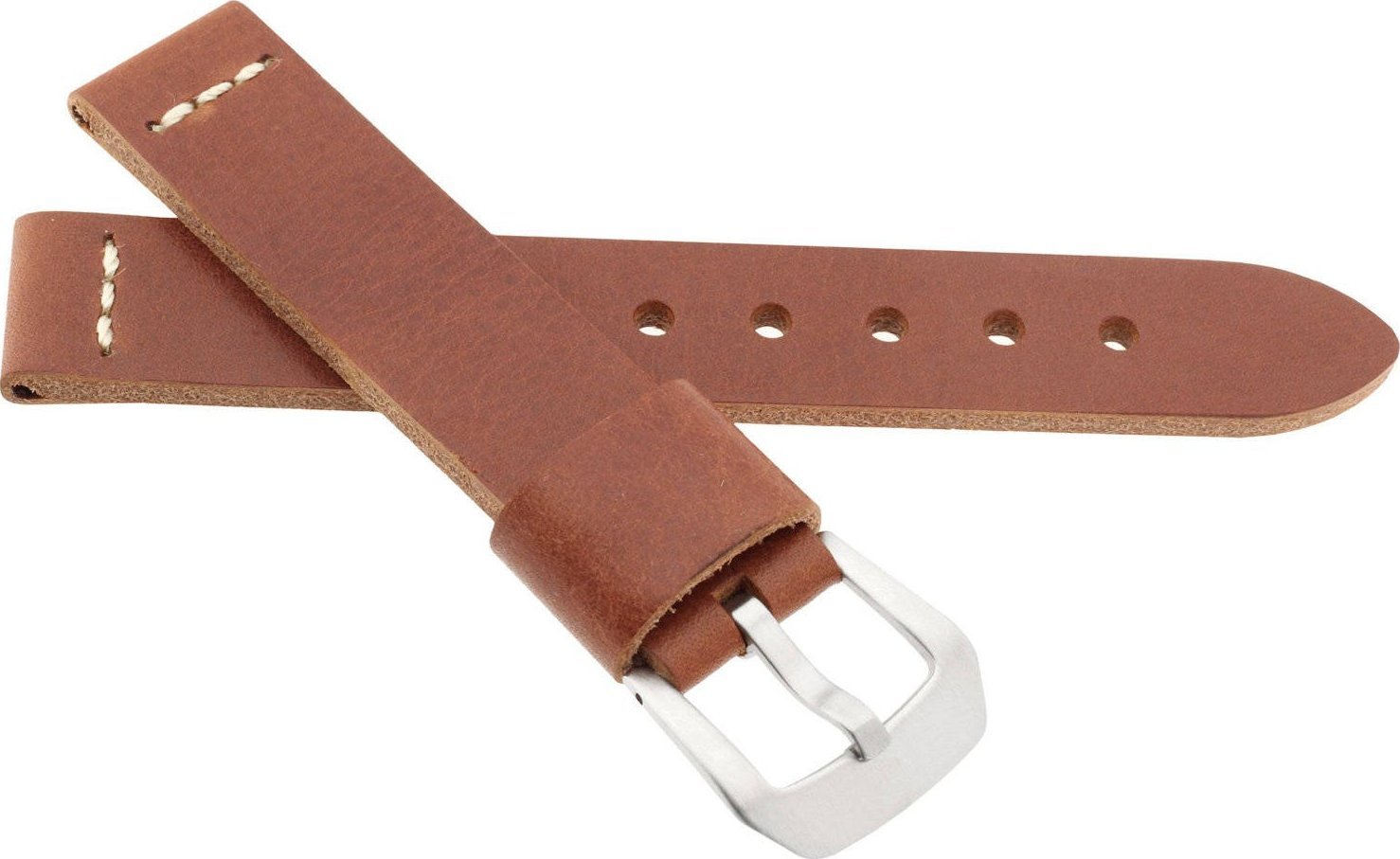 JVD Skórzany pasek do zegarka 22 mm JVD R41103-22 brązowy