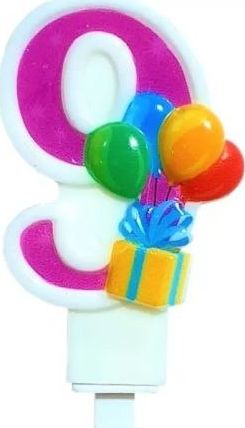 MK TRADE Świeczka cyfra 9 z balonami