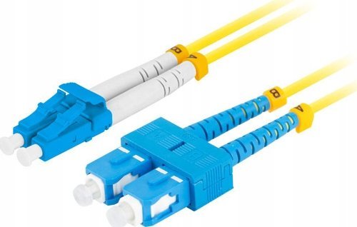Lanberg Patchcord światłowodowy Lanberg SM SC/UPC-LC/UPC DUPLEX 3.0MM LSZH G657A1 0.5m żółty