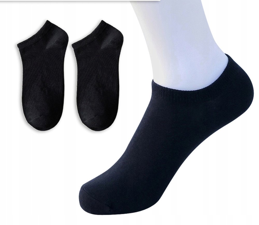 SKARPETY STOPKI BAWEŁNA 100% Wygodne UNISEX Bawełniane 38-44 Czarne