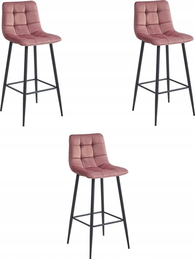 Leobert Hoker ARCETO - aksamit ciemny róż / nogi czarne x 3