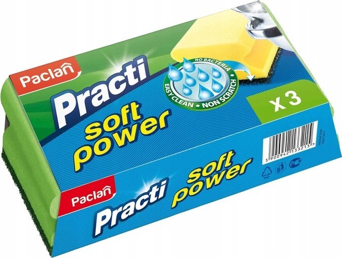 Osram Paclan Practi Gąbki do Naczyń Soft Power 3szt.