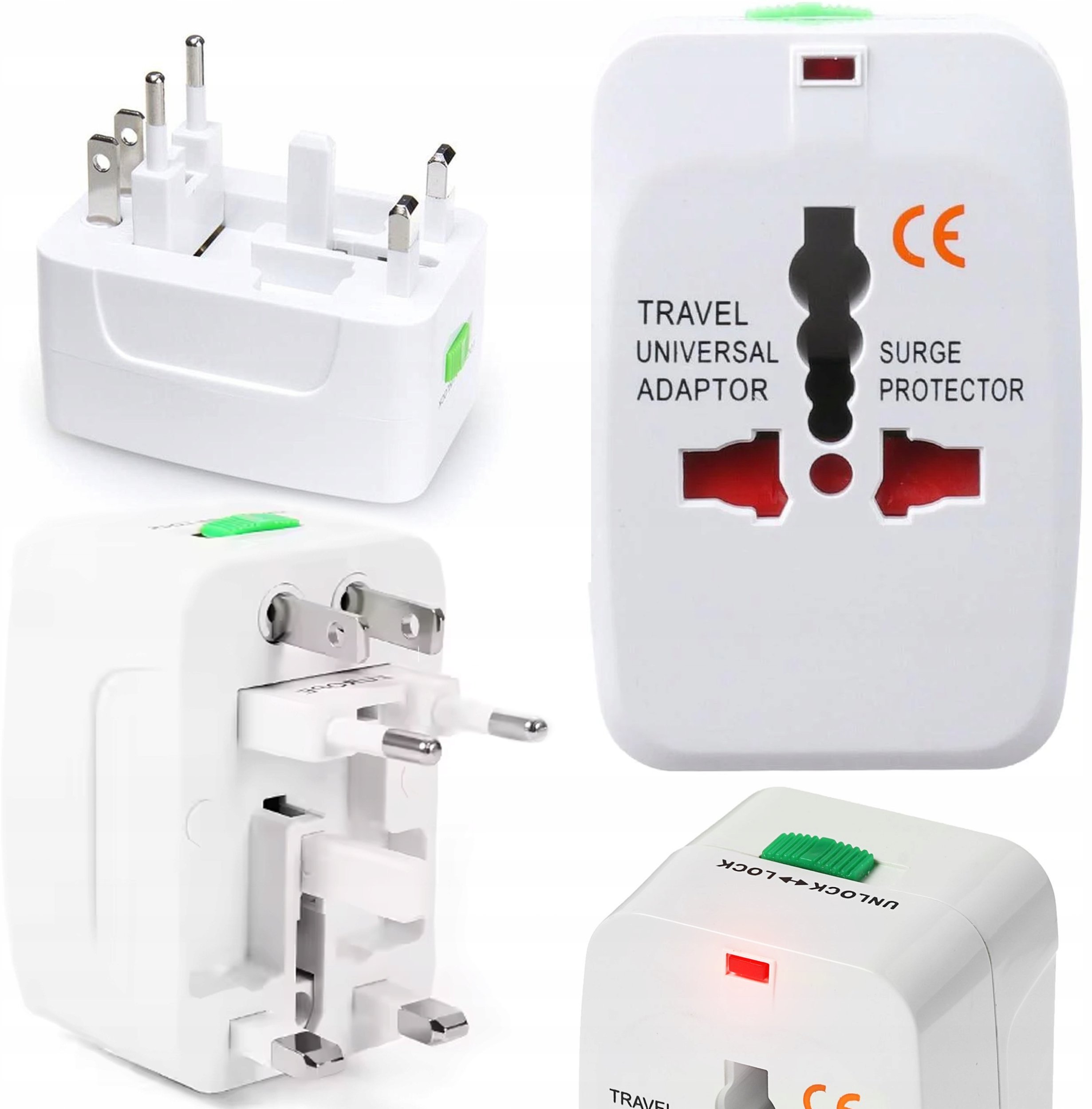 Adapter Podróżny Przejściówka Angielska Polska USA Europa UK AUS NZ US 4w1