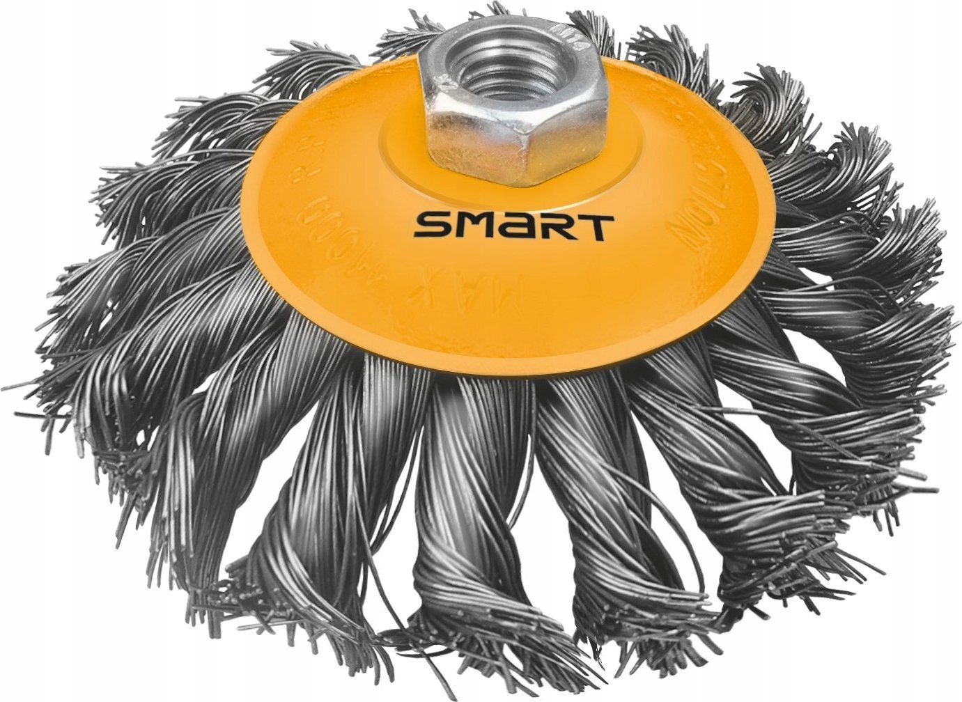 Smart szczotka druciana tarczowa pleciona 125mm, typ odgięty smar