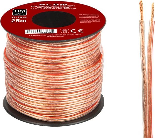 Kabel Blow 73-361# Przew.głośn.2x0,35mm przezroczysty 25m