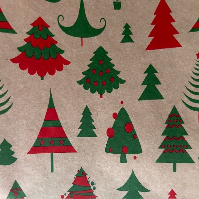 Fastima Papier świąteczny do pakowania choinki kraft 70cmx2m 295m70
