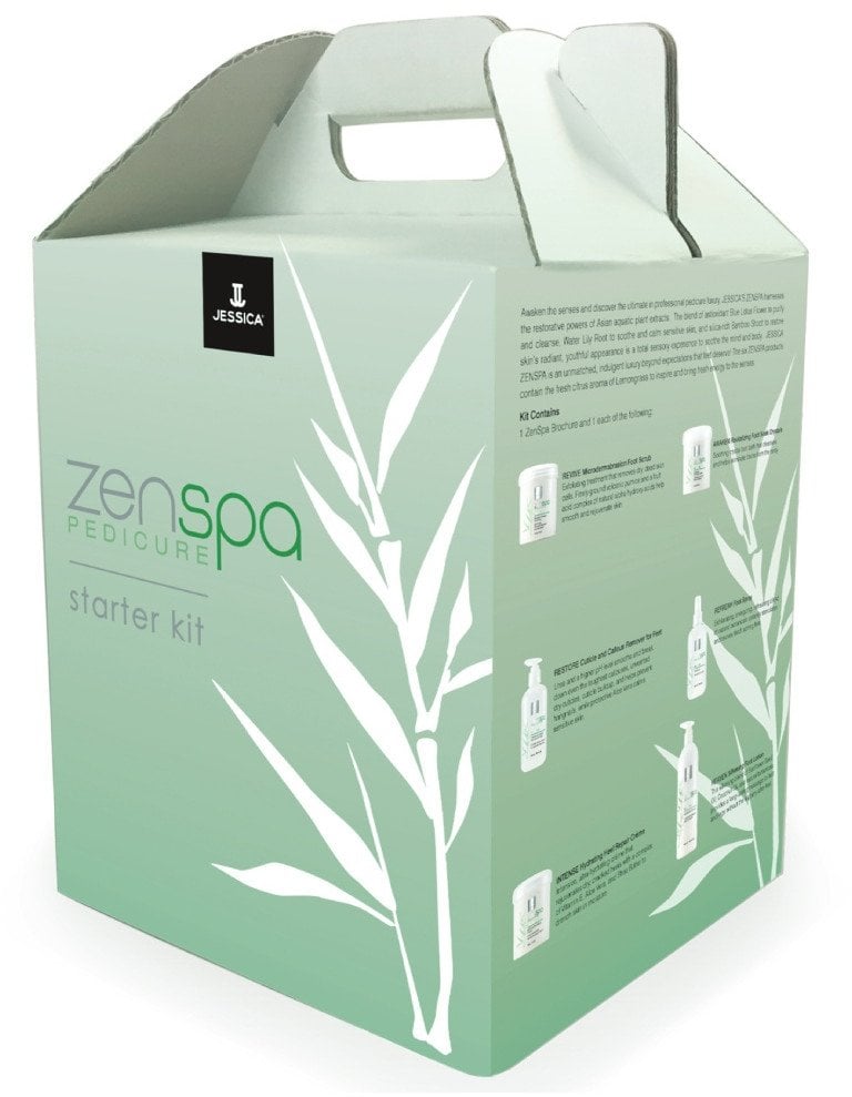 Jessica Starter Kit Set Jessica: ZenSpa Revive, Volcanic Pumice, Exfoliating, Foot Scrub, 435 g + ZenSpa Restore, Aloe Vera, Cuticle Remover Gel, 251