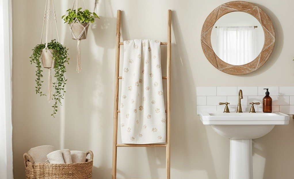 Ręcznik bawełniany 80x150 cm WE LOVE DOGS Paws 6247/33 kąpielowy