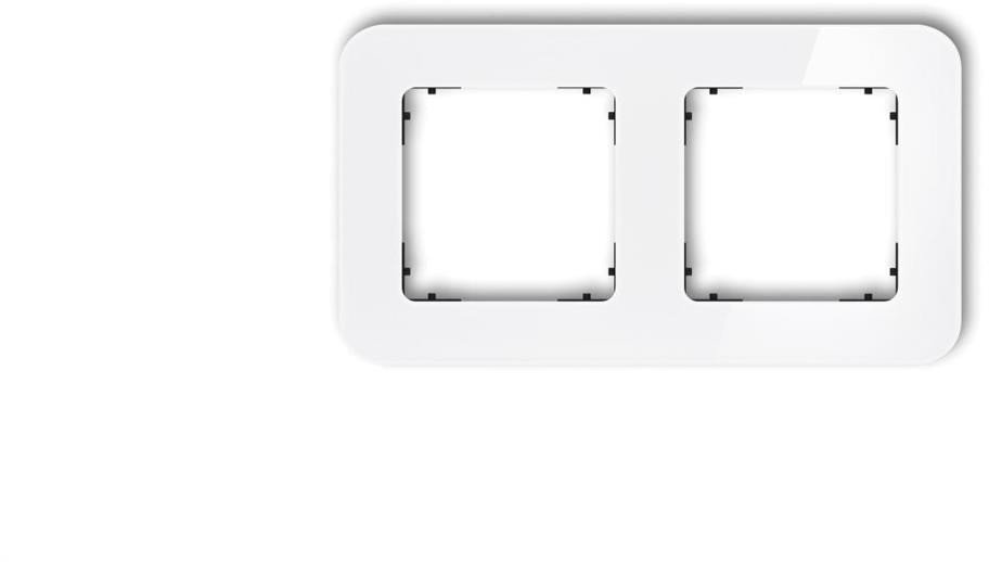 ICON Ramka uniwersalna podwójna zaokrąglona - efekt szkła (ramka: biała spód: czarny) 0-12-IRSZ-2