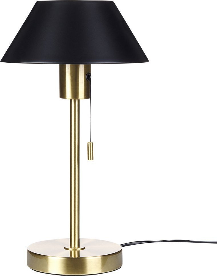 Lampa stołowa Beliani Lampa stołowa metalowa złota z czarnym CAPARO