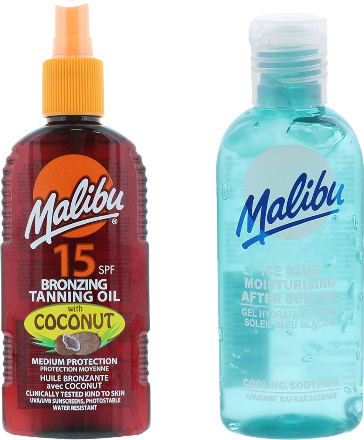 Malibu Malibu Olejek Z Kokosem SPF15 200ml + Żel Po Opalaniu 100ml