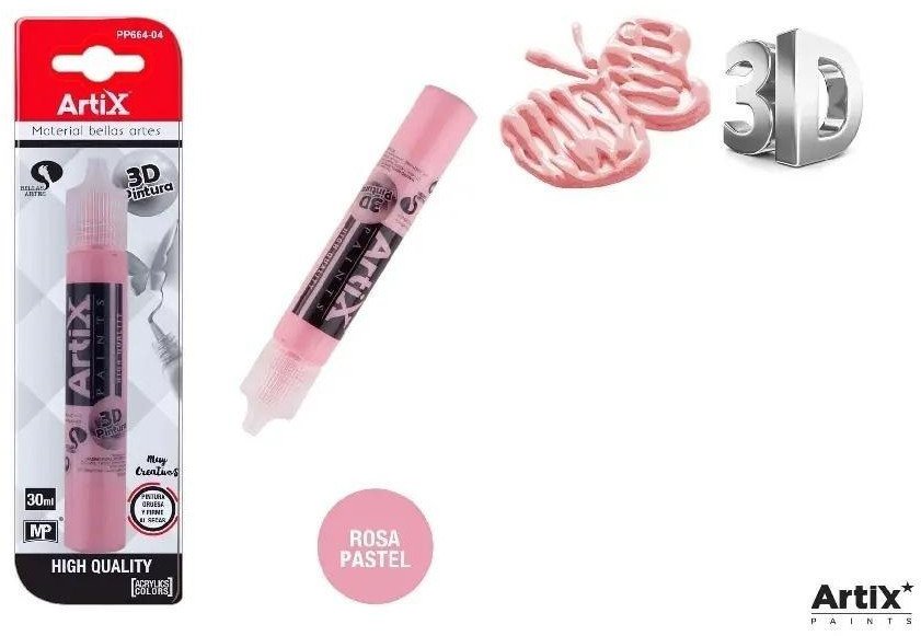 Farba strukturalna 3D różowy 30ml