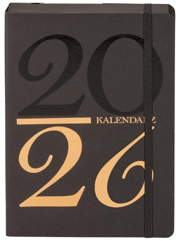 Kalendarz 2026 Kraft A5 dzienny czarny