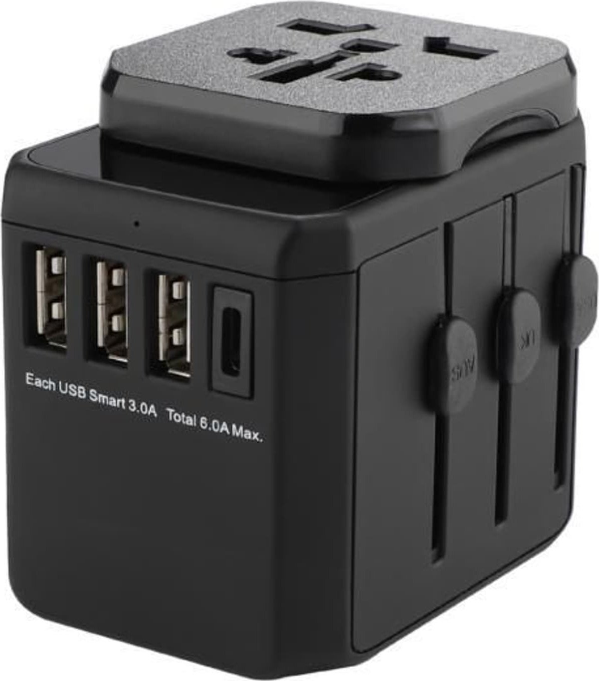 MicroConnect Microconnect MC-TRAVELADAPTER3 elektryczny wtyk zasilający Czarny