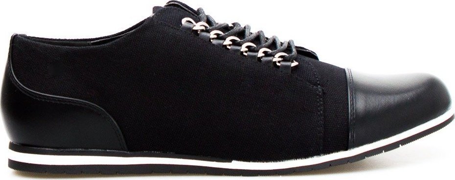 Sergio Leone Tenisówki z dwóch materiałów czarne Sergio Leone-36