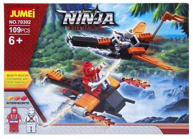 Klocki Jumei WOJOWNICY NINJA 109 elementów, 25 x 18 cm