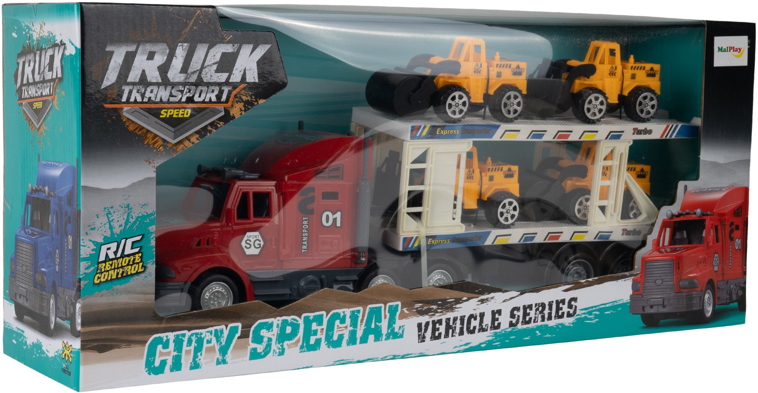 Tir Laweta RC z 4 Pojazdami Budowlanymi na Pilota