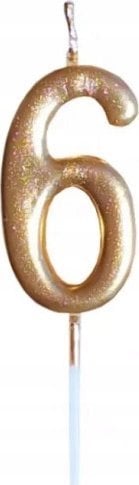 MK TRADE Świeczka urodzinowa "6" złota SH-719-6