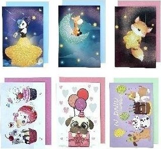 Incood Kartka dziecięca składana 11,5x17cm mix