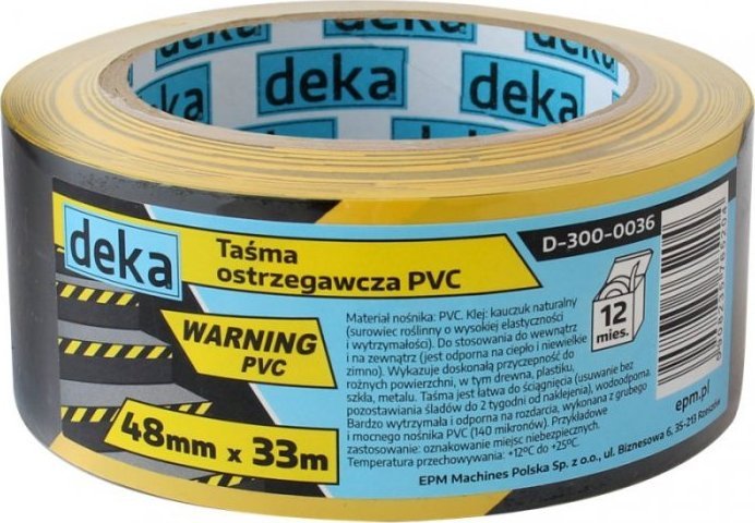 Deka TAÅMA OSTRZEGAWCZA Å»ÃÅTO-CZARNA 48MM*33M