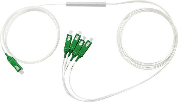 Qoltec Splitter optyczny 1x4, G.657A, SC/APC - SC/APC, SingleMode, 1.5m (54202)