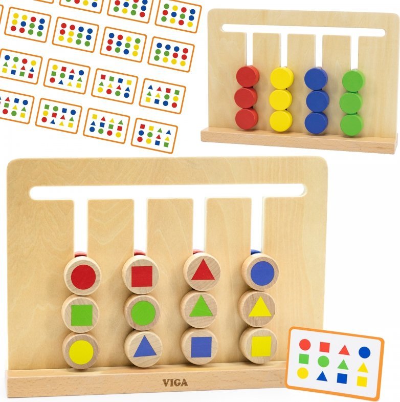 Viga Toys Gra Logiczna Odwzoruj Kolory I Figury Montessori