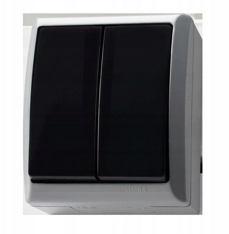 FALA Łącznik hermetyczny dwugrupowy świecznikowy IP44 popiel/grafit ŁNH-2H/71/21