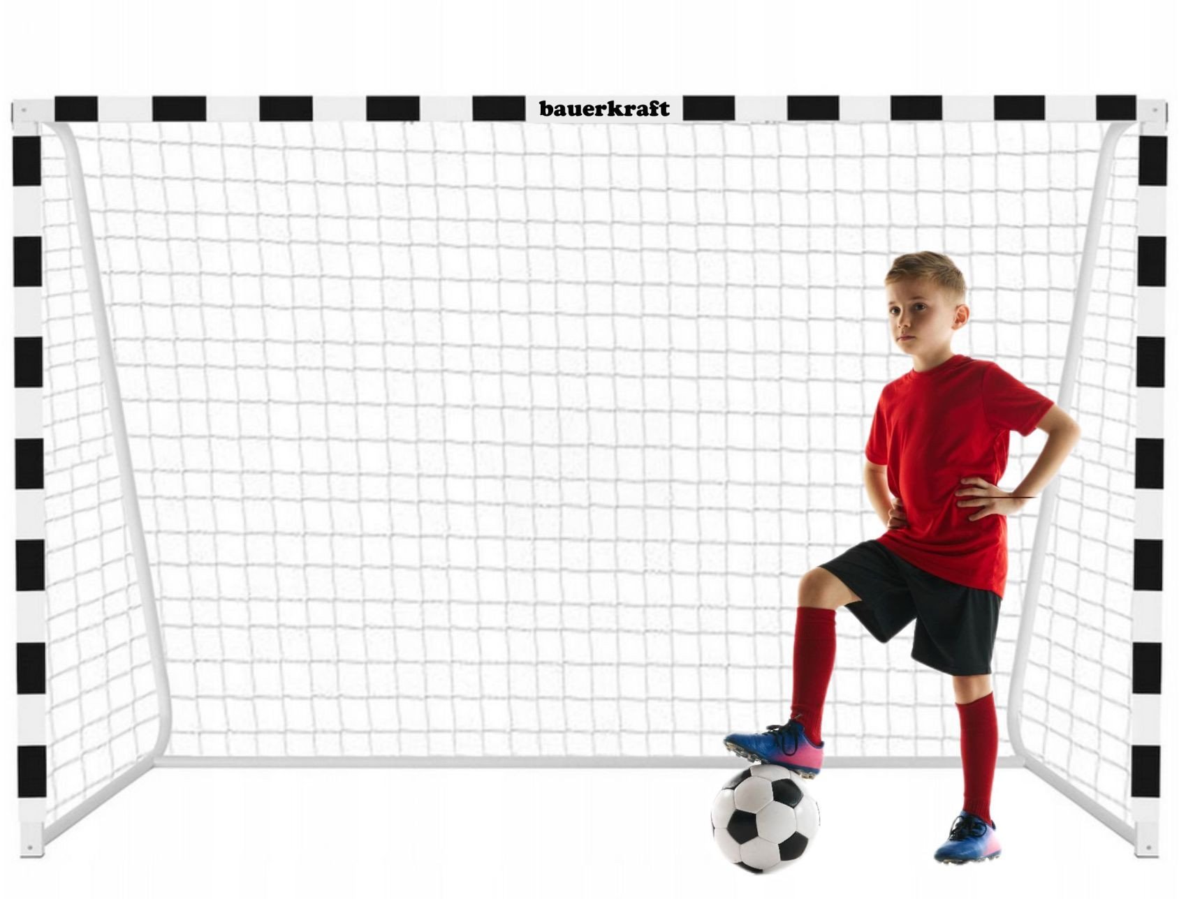 Duża metalowa bramka piłkarska z siatką mocna treningowa do gry w piłkę nożną 300 cm