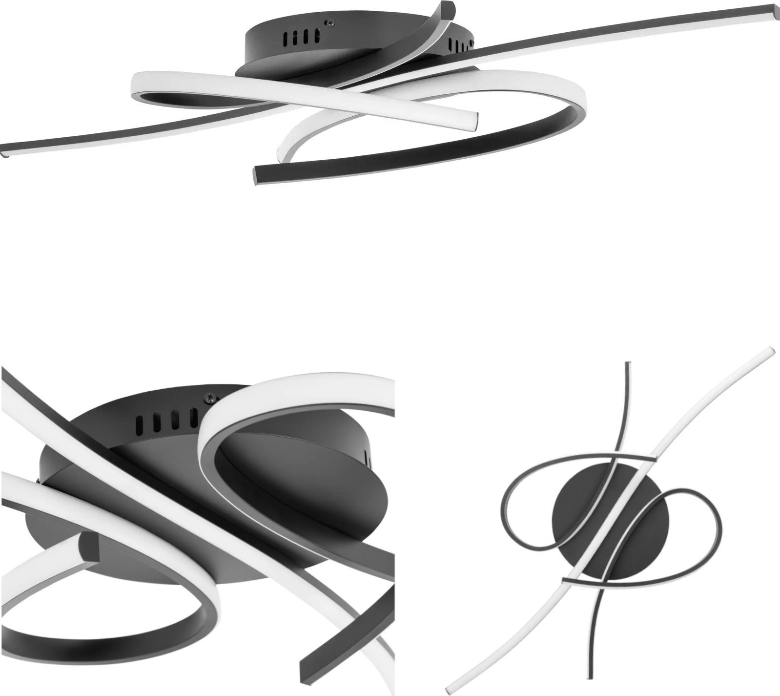 Lampa sufitowa Uniprodo Lampa sufitowa nowoczesna LED z pilotem - przeplatające linie Lampa sufitowa nowoczesna LED z pilotem - przeplatające linie