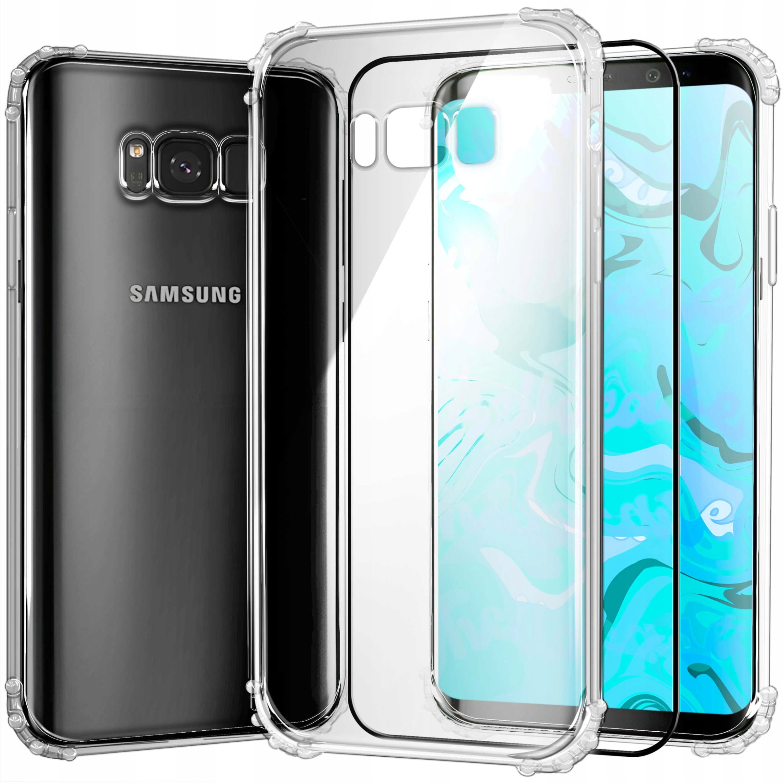 ETUI ANTI-SHOCK DO SAMSUNG GALAXY S8 PANCERNE OCHRONNE SZKŁO HYBRYDOWE 9H