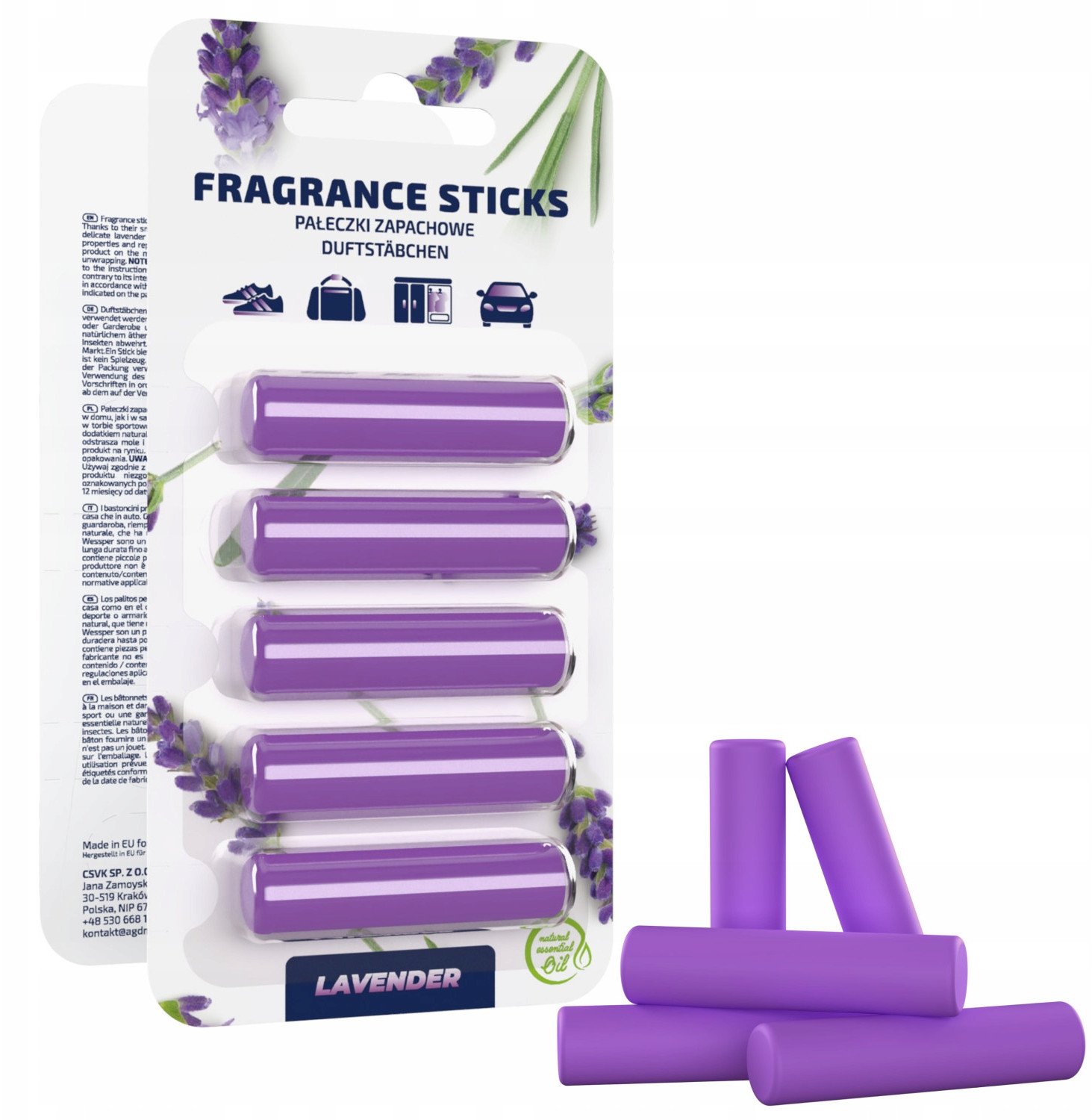 UNIWERSALNE ZAPACHY LAWENDY DO ODKURZACZA, AUTA, SZAFY, OBUWIA fioletowy