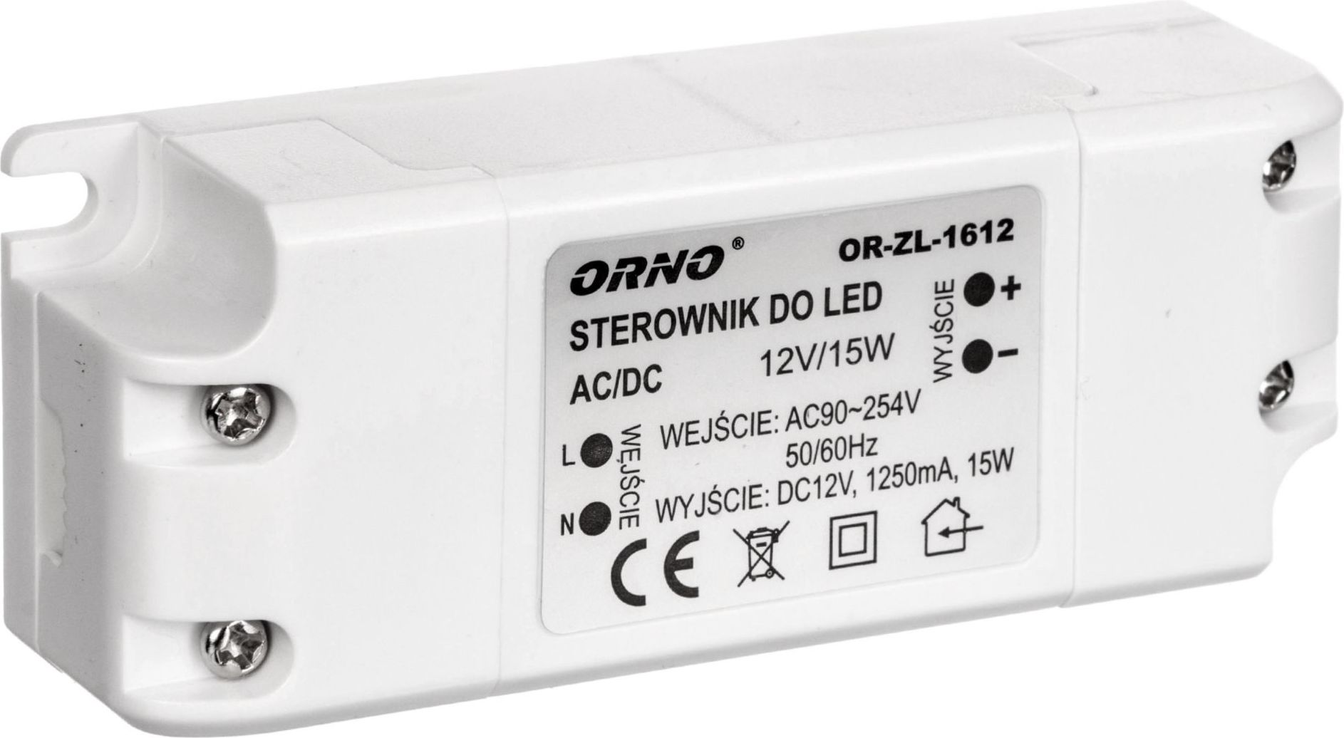 Orno Zasilacz LED 12V DC 15W 1,25A IP20 (OR-ZL-1612)