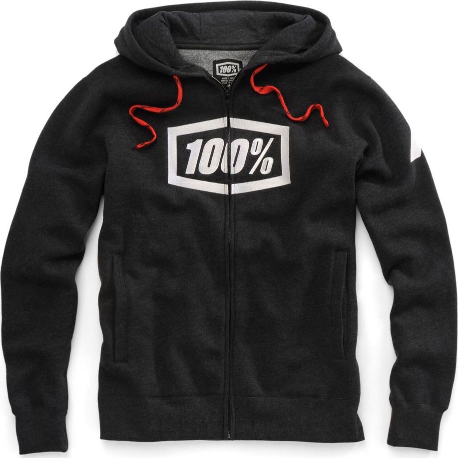 100% Bluza męska Syndicate Hooded Zip Sweatshirt Black Heather White r. M
