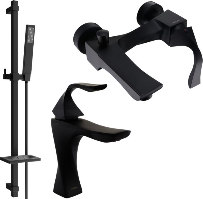 Mexen Mexen Estrella DQ02 zestaw wannowy, czarny - 72303DQ02-70