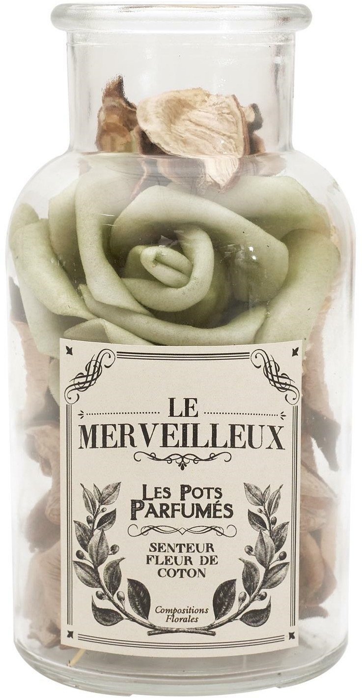 INTESI SZKLANY SŁÓJ 12CM Z POT POURRI ZIELONE