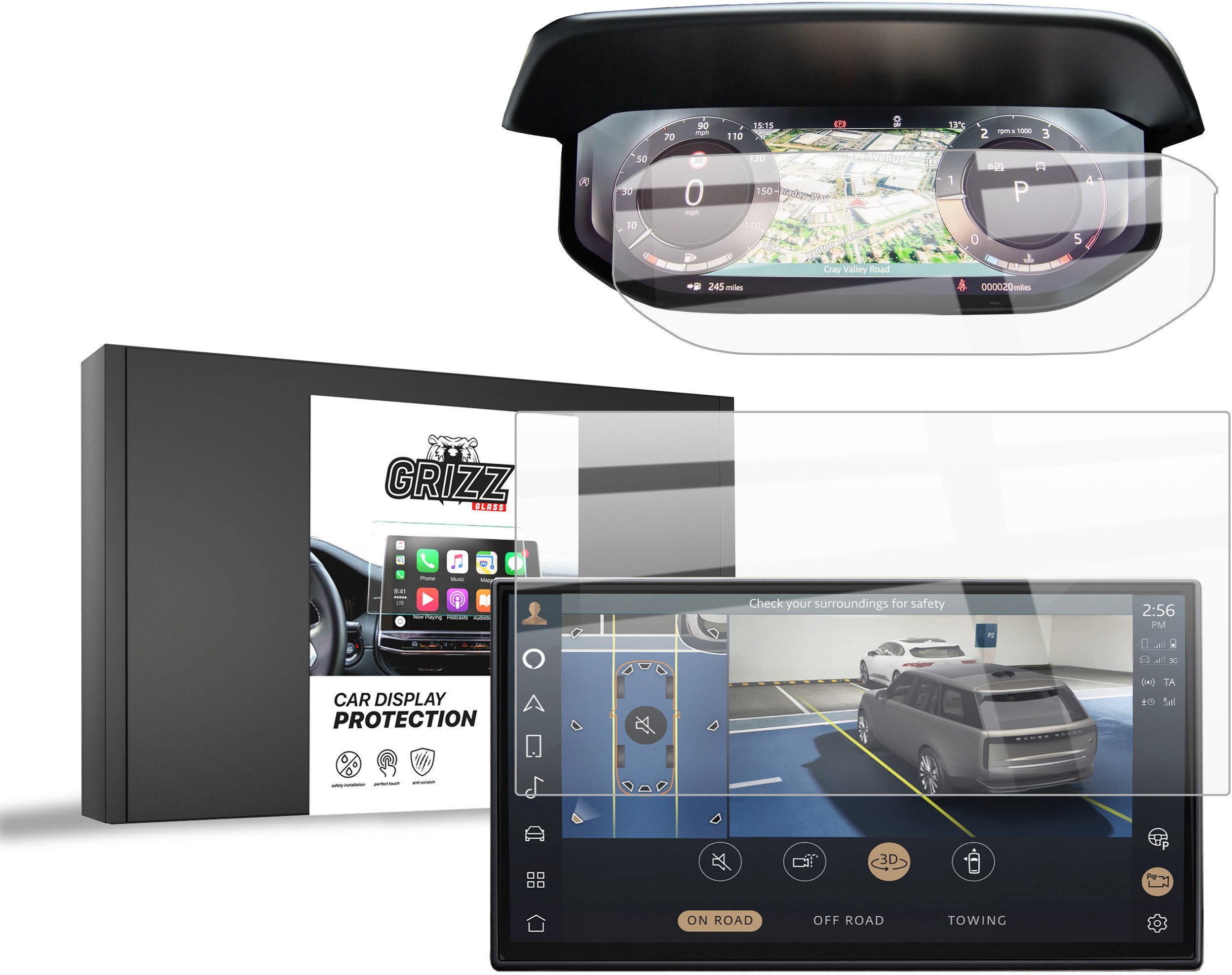 Folia ceramiczna GrizzGlass CarDisplay Protection do Range Rover 5 2021-2024 [2w1]