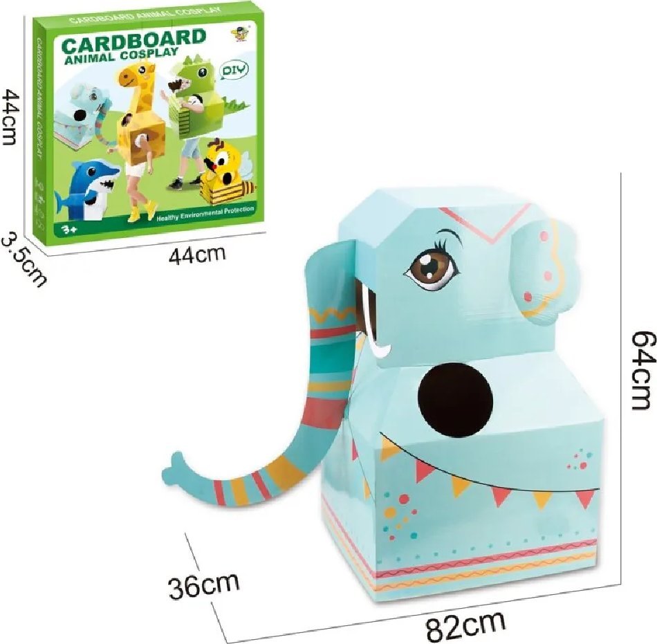 Kartonowy słoń kostium przebranie | Bezpieczne zakupy! Szybka wysyłka! oryginalne, zaplombowane pudełko!