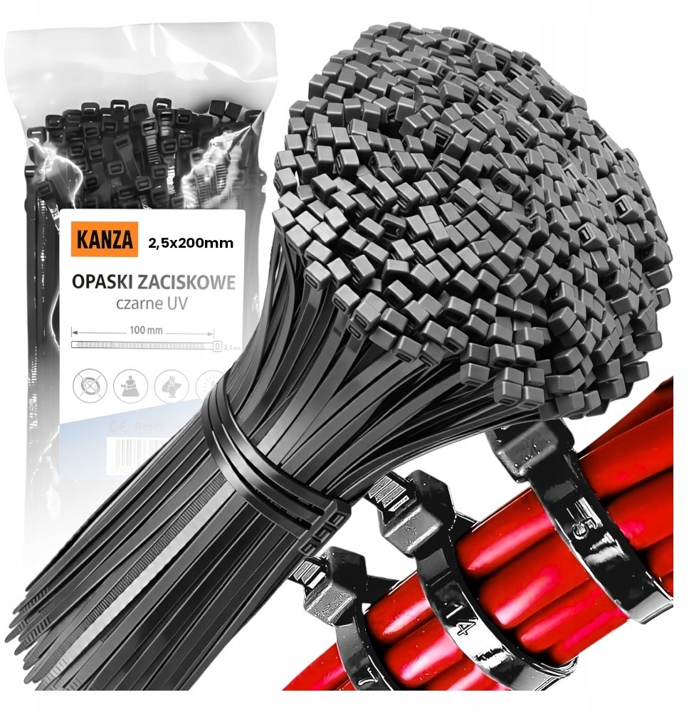 OPASKI ZACISKOWE TRYTYTKI 2,5x200mm 100 KANZA