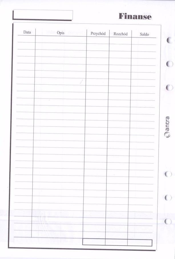 Antra Wkład do organizera A5 Finanse